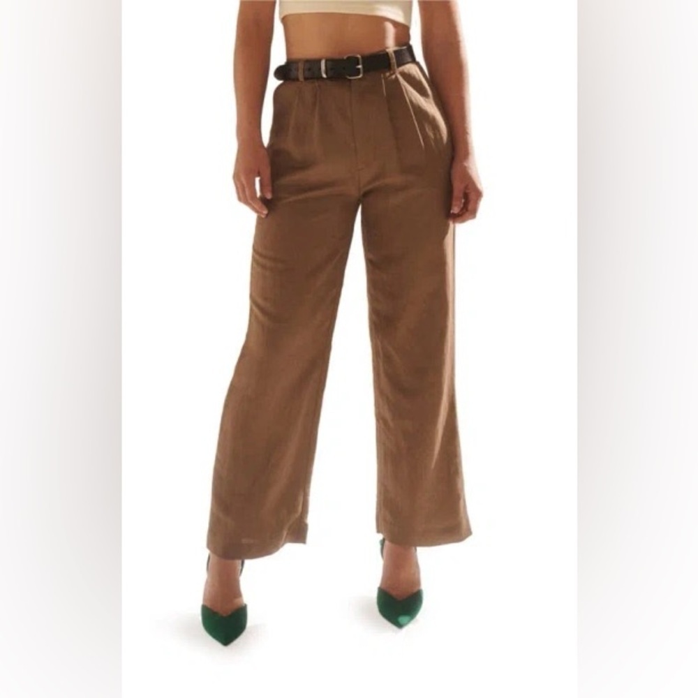ROLLA'S linen blend Brown Wide-Leg Pants - Picture 2 of 14